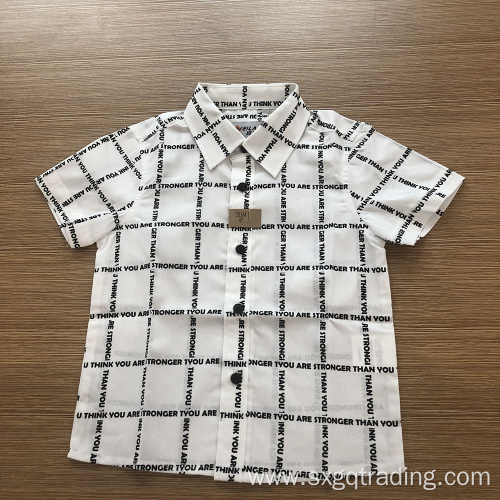 New fashion clean print short sleeve kids' shirt